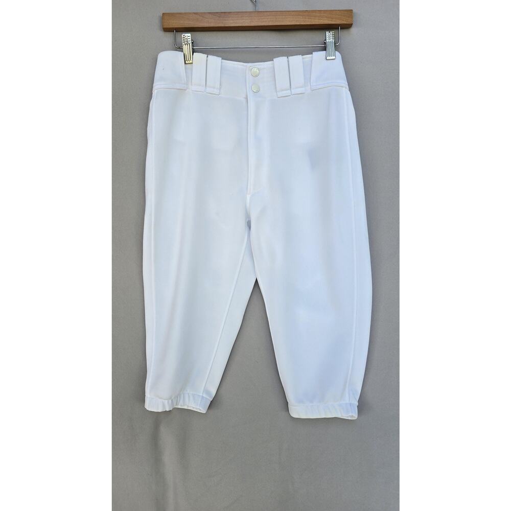 Mizuno Pants Kids Small White Baseball Softball Ankle Performance Cuff *stain